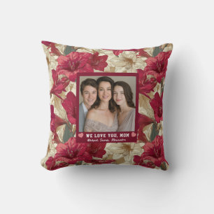 Amaryllis  Proud Mother Mum Room Decor Botanical Cushion