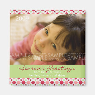 Amaryllis Stars :: Christmas Photo Magnet