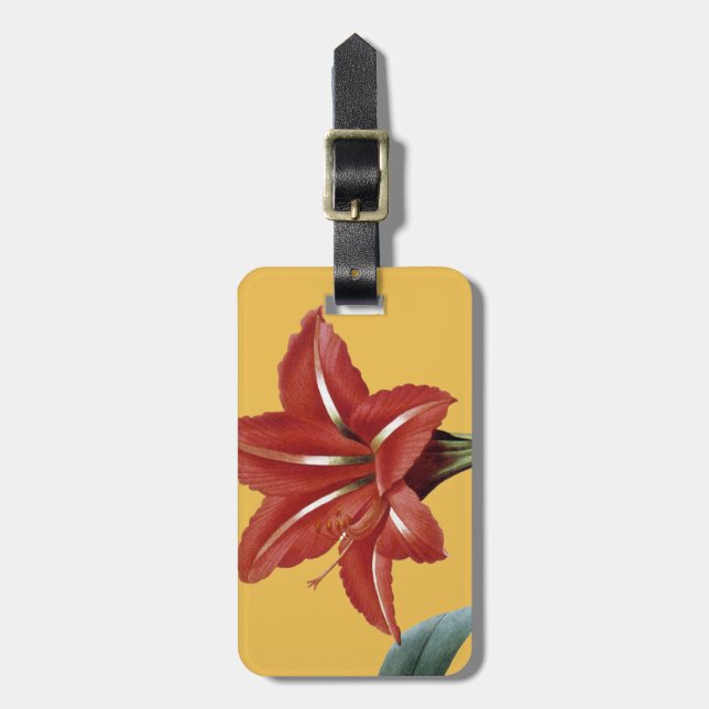 Amaryllis Striped Luggage Tag (Front Vertical)