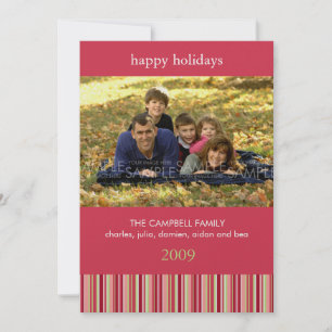 Amaryllis Stripes :: Christmas Photo Card / Invite