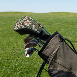 Amaryllis vintage flowers pattern golf head cover