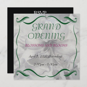 AMARYLLIS WATERCOLOR FLOWER GRAND OPENING INVITE