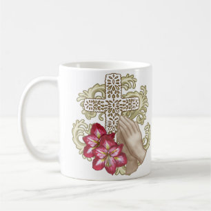 Amaryllis Wh Christian Cross Coffee Mug