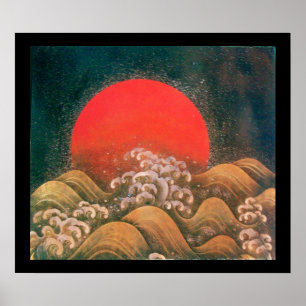 AMATERASU , SUN GODDESS ,red black brown Poster