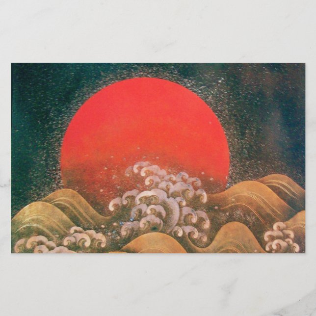 AMATERASU , SUN GODDESS ,red black brown Stationery (Front)