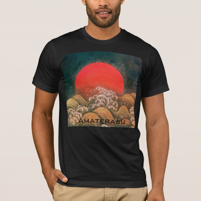 AMATERASU, SUN GODDESS Red Black Brown T-Shirt (Front)