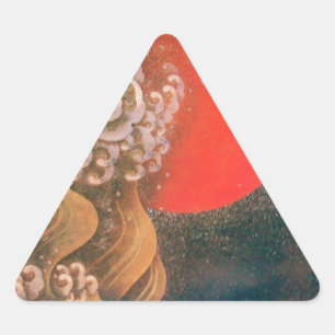 AMATERASU , SUN GODDESS ,red black brown Triangle Sticker