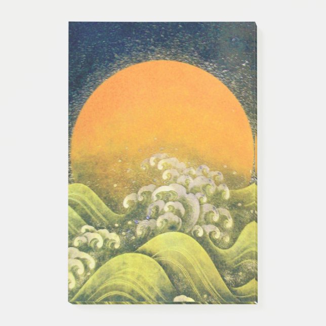 AMATERASU SUN GODDESS Yellow Black Brown Post-it Notes (Front)