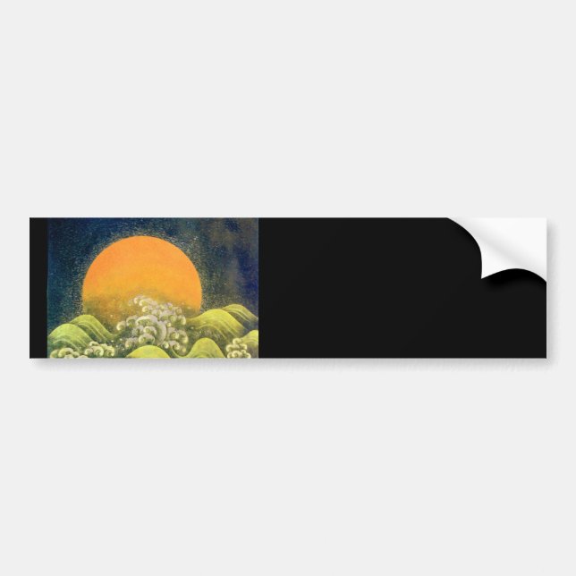 AMATERASU , SUN GODDESS , yellow green black Bumper Sticker (Front)