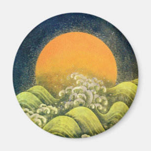 AMATERASU , SUN GODDESS , yellow green black Magnet