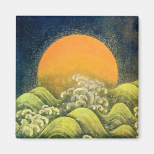 AMATERASU , SUN GODDESS , yellow green black Magnet