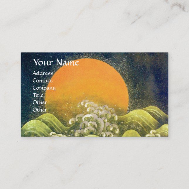 AMATERASU , SUN GODDESS ,yellow green black pearl Business Card (Front)