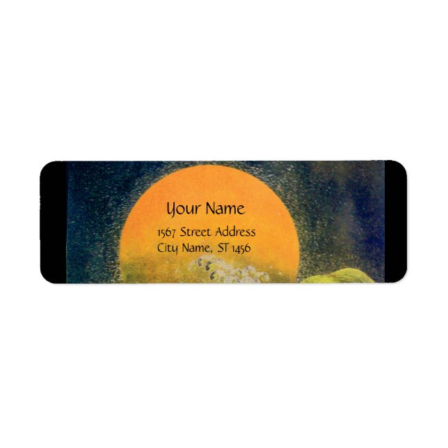 AMATERASU , SUN GODDESS  yellow Green black Return Address Label (Front)