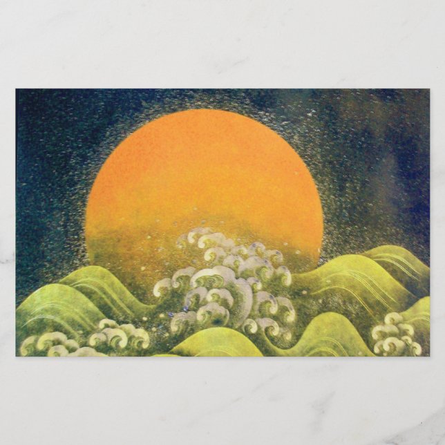 AMATERASU , SUN GODDESS , yellow green black Stationery (Front)