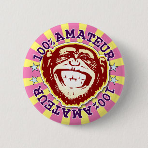 Amateur 100% Funny Funky Monkey Badge