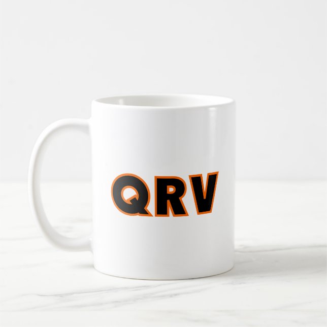 Amateur Ham Radio QRV Coffee Mug (Left)