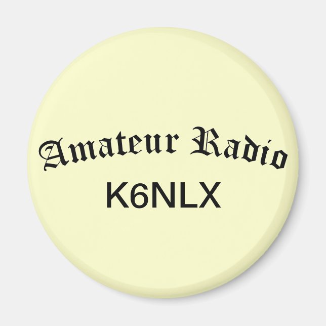 Amateur Radio and Call Sign Magnet (Front)