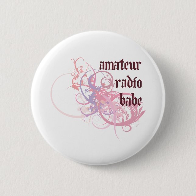 Amateur Radio Babe 6 Cm Round Badge (Front)