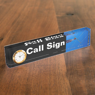 Amateur Radio Call Sign and Antenna & Clock Nameplate