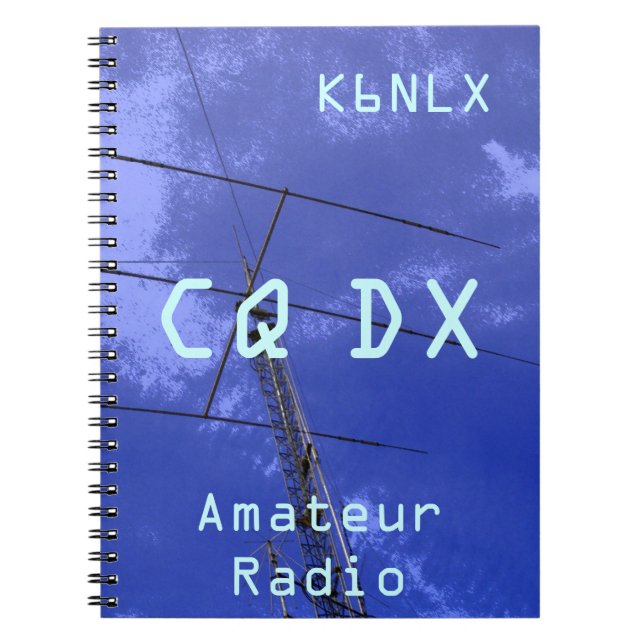 Amateur Radio Call Sign CQ DX Notebook (Front)