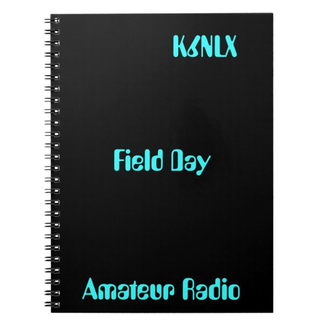 Amateur Radio Call Sign Field Day Notebook (Front)
