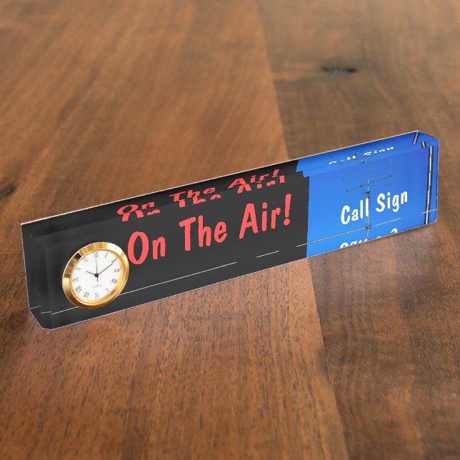 Amateur Radio Call Sign On Air & Clock Nameplate (Side)