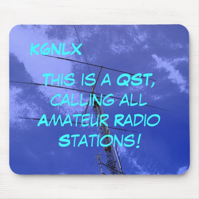 Amateur Radio Call Sign QST Mousepad (Front)