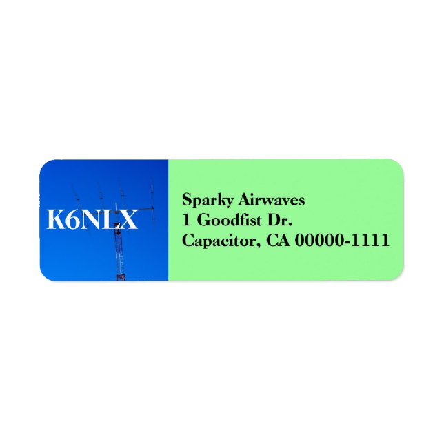 Amateur Radio Callsign 2 Return Address Label (Front)