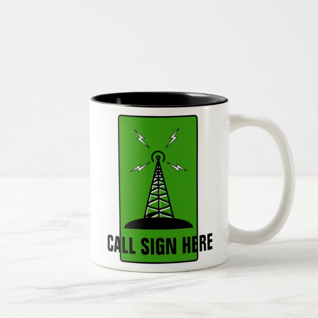 Amateur Radio Personalised Ham Call Sign Mug (Right)