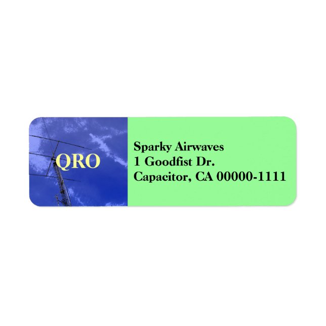 Amateur Radio QRO Address Label Return Address Label (Front)