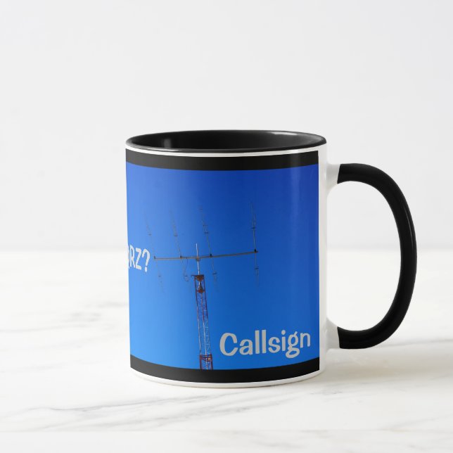 Amateur Radio QRZ and Callsign Mug (Right)