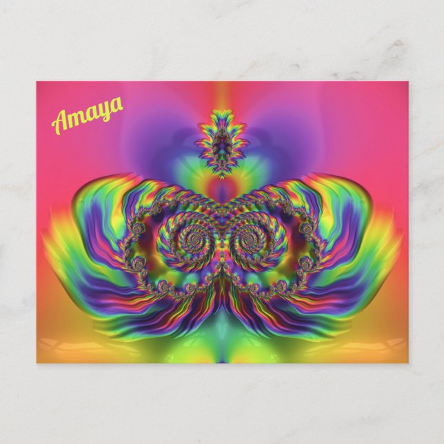 AMAYA ~ 3D Design Pattern ~ Multi Colours ~  Postcard (Front)
