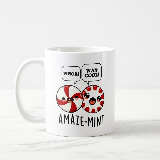 Amaze-mint Funny Peppermint Pun  Coffee Mug (Left)
