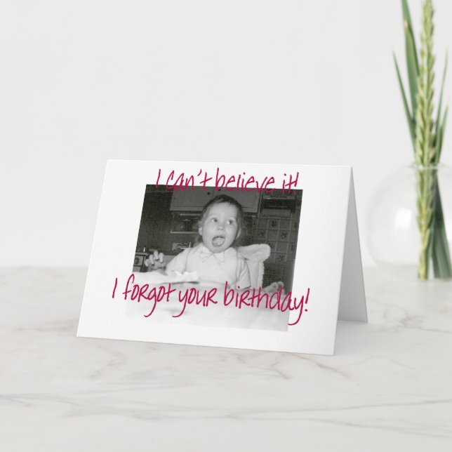 Amazed Baby Happy Belated Birthday Card (Front)