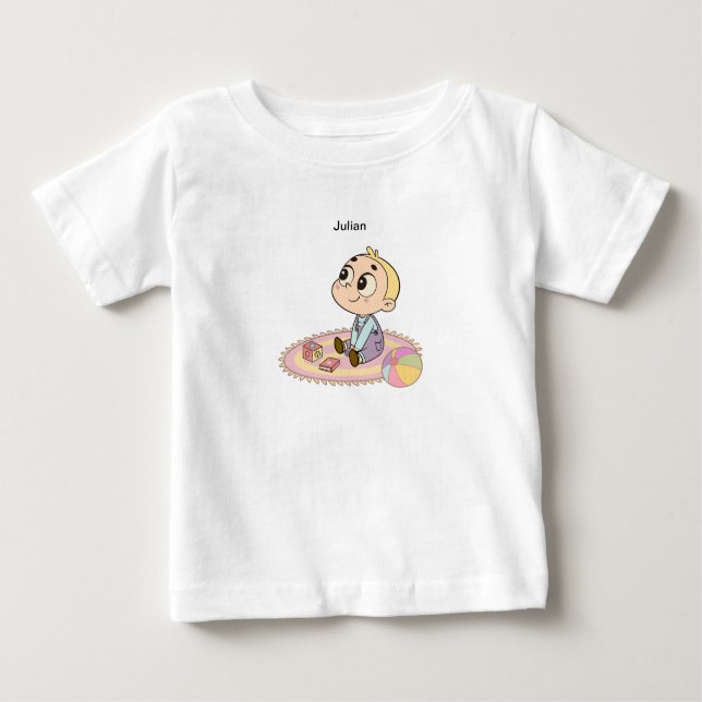 Amazed Boy Illustration Baby T-Shirt (Front)