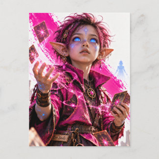 Amazement / Little Magician / Fuchsia Postcard