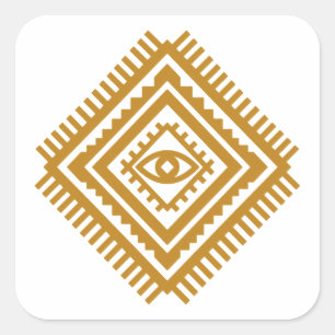 Amazigh Atlas Protective Diamond — Berber Tribal Square Sticker