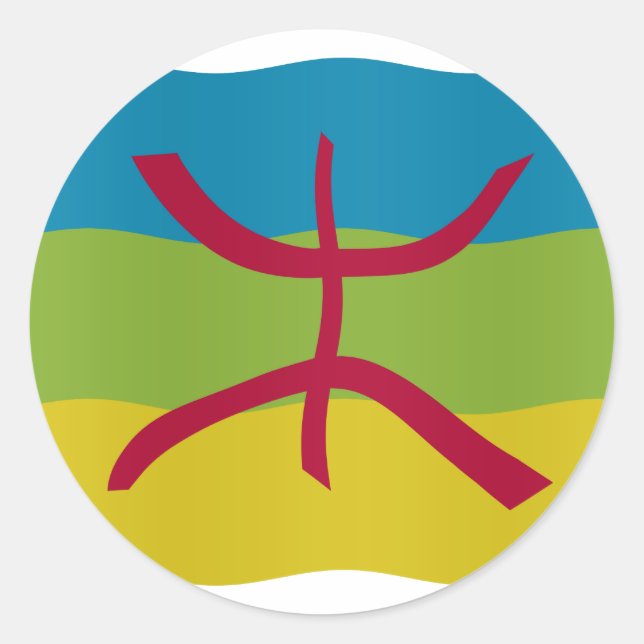 Amazigh Flag Classic Round Sticker (Front)