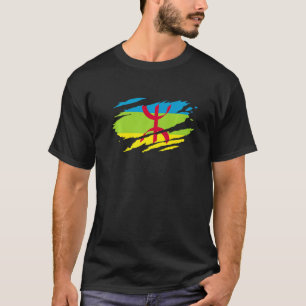 Amazigh Flag In My Heart Proud Berber Kabyle Flag T-Shirt