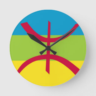 Amazigh Flag Round Clock