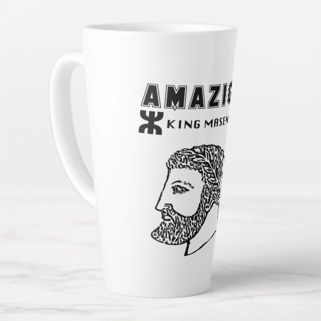 amazigh king Massinissa Kabyle algerie Morocco Latte Mug (Left Angle)