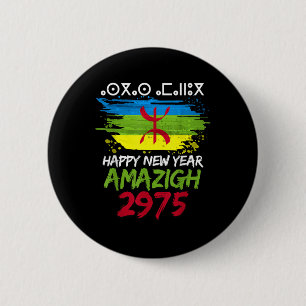 Amazigh New Year 2975 Amazigh Flag Happy Yennayer 6 Cm Round Badge