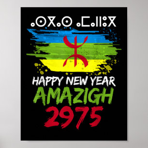 Amazigh New Year 2975 Amazigh Flag Happy Yennayer Poster
