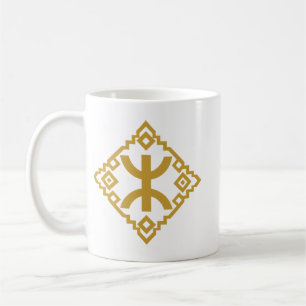 Amazigh Yaz Symbol Gold Geometric Emblem Coffee Mug