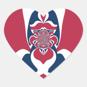 Amazing Abstract E.T. Art Print Heart Sticker