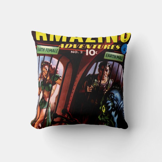 Amazing Adventures #2 Retro Sci Fi Comic Book Cushion (Front)