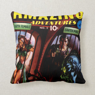 Amazing Adventures #2 Retro Sci Fi Comic Book Cushion