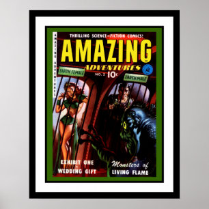 Amazing Adventures #2 Retro Sci Fi Comic Book Poster