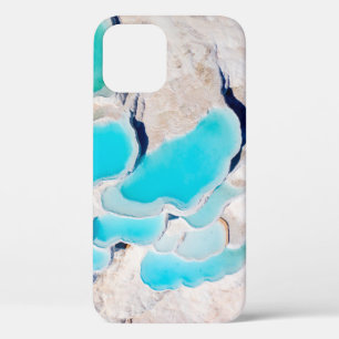 Amazing aerial shot of Pamukkale traverten in Turk iPhone 12 Case