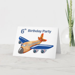Amazing Aeroplane 6th Birthday Card